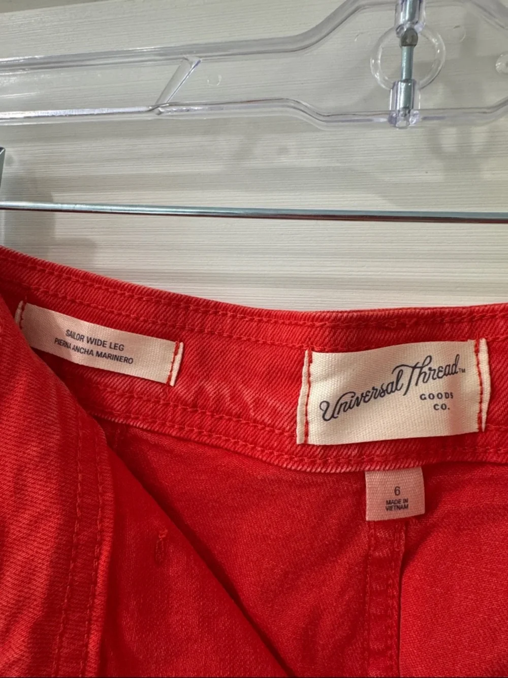 Universal Thread Red Wide-Leg Sailor Pants - Picture 2 of 3